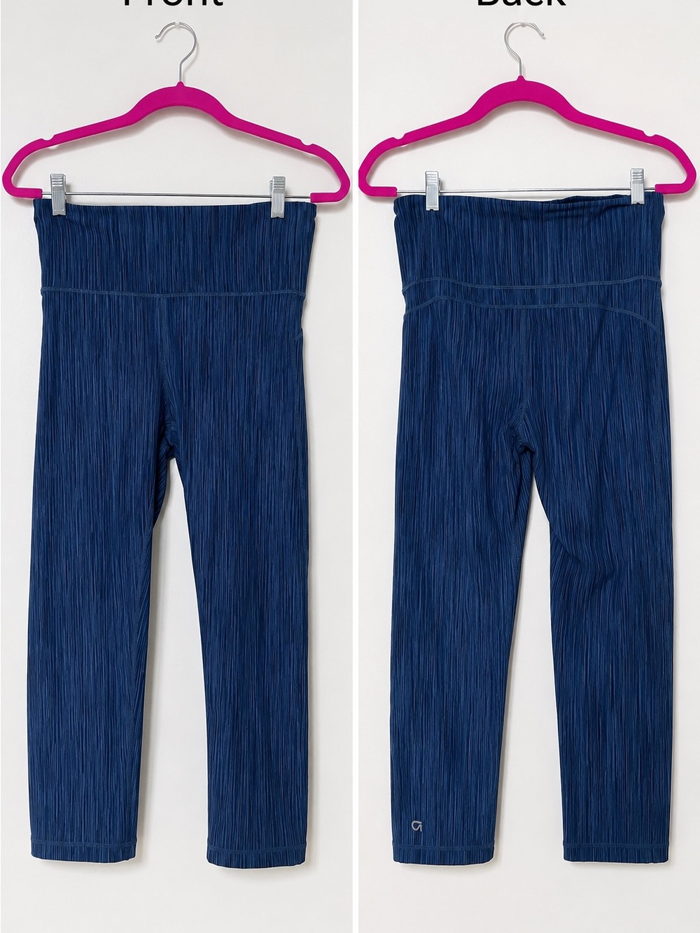 GAP Blue Textured High-Waist Leggings